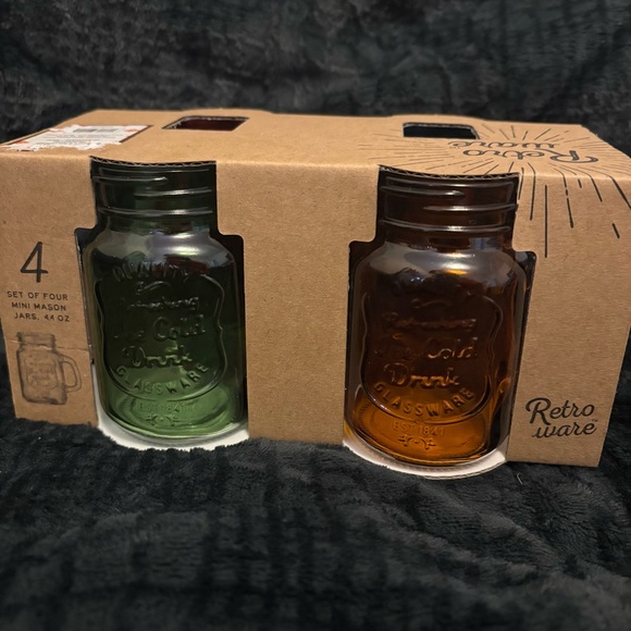 Mini Multi-Color Mason Jar Glass Mugs – Set of 4 - Picture 5 of 8